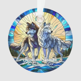 Ornamento Vidro liso Par de Lobo