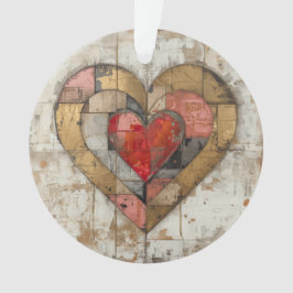 Ornamento Vintage Abstract Hearts - Acrylic Ornament