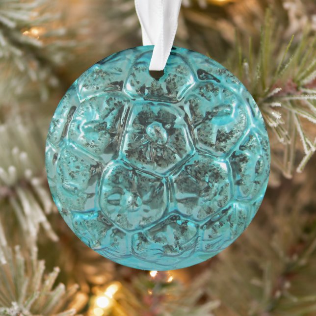 Ornamento Vintage Aqua Rare Mercury Glass Ball (Árvore)