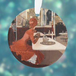 Ornamento Vintage Art - No Café - Fernand Lungren