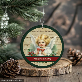 Ornamento Vintage Christmas Angels Ornament Elegant Accent