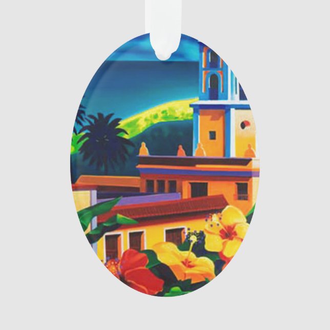 Ornamento Vintage Cuba Viagem (Frente)