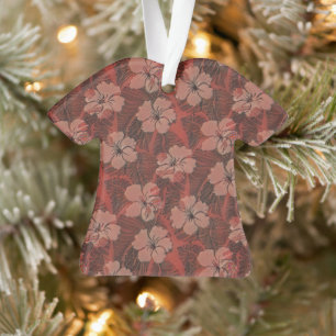 Ornamento Vintage havaiano Hibiscus red