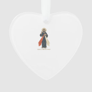 Ornamento Vintage Jesus Eu Confio em Você Desenho Religioso 