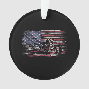 Ornamento Vintage Motorcycle USA Flag Retro Biker, Motorcycl