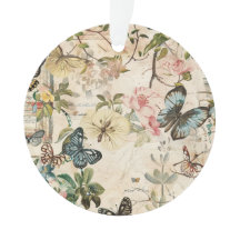 Vintage Multiborboletas e flores