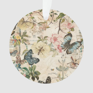 Ornamento Vintage Multiborboletas e flores