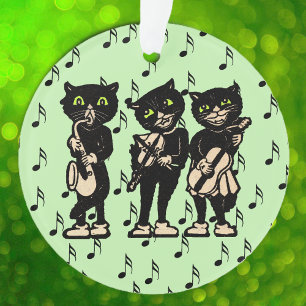 Ornamento Vintage Musical Black Cats
