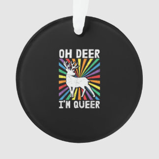 Ornamento Vintage Oh Deer I'm Queer Pride LGBT Gay Lesbian 