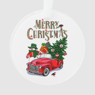 Ornamento Vintage Red car Christmas
