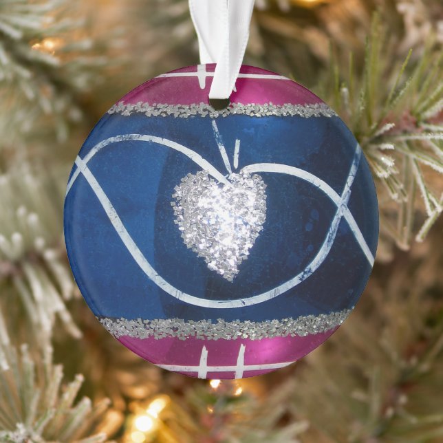 Ornamento Vintage Red White Vidro Azul Mercúrio Natal (Árvore)