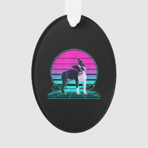 Ornamento Vintage Retro Sunset Boston Terrier T-Shirt