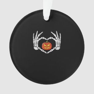 Ornamento Vintage Skeleton Mãos Pumpkin Outono Hallow