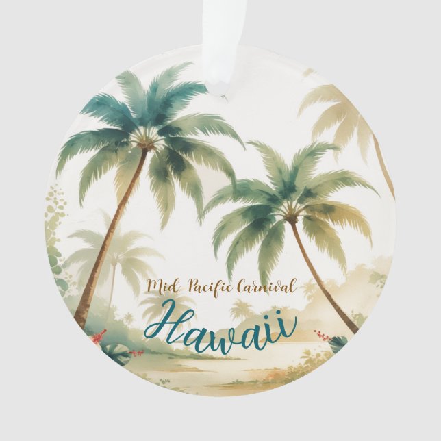 Ornamento Vintage Style Hawaiian Travel Honolulu (Frente)