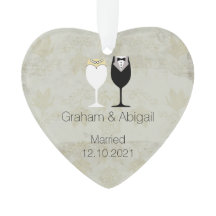 Vintage Style Newly Wed's Ornament