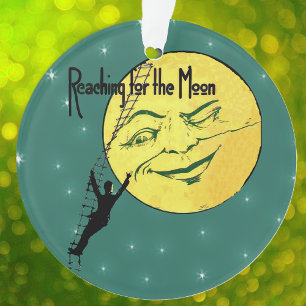 Ornamento Vintage Winking Moon Man Reach for Moon