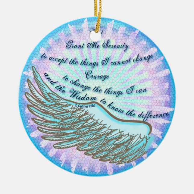 Ornamento Violet Wing Serenity Prayer (Frente)