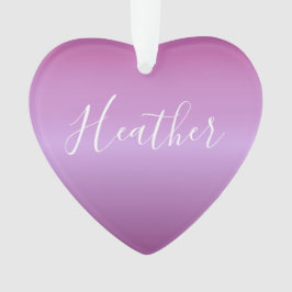 Ornamento Violeta Roxa e Script Branco Personalizado