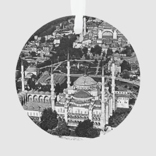 Ornamento Vista geral da mesquita azul Vintage Turquia Istam