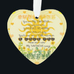 Ornamento Você é minha luz do sol<br><div class="desc">Os corações pequenos pequenos soletram as palavras eu te amo nestes trabalhos de arte pequenos felizes cercados de cor pequenos.</div>