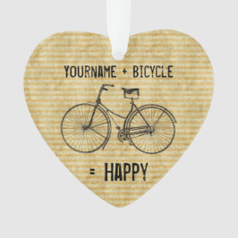 Ornamento Você mais a bicicleta iguala o amarelo antigo