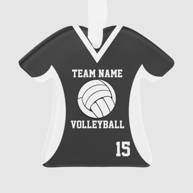 Ornamento Voleibol Sports Jersey Black com foto (Frente)