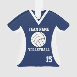 Ornamento Voleibol Sports Jersey Blue com Ornament de fotos