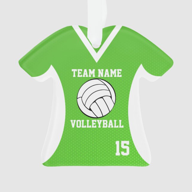Ornamento Voleibol Sports Jersey Green com foto (Frente)