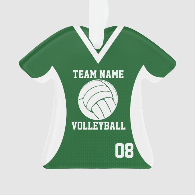 Ornamento Voleibol Sports Jersey Green com foto (Frente)
