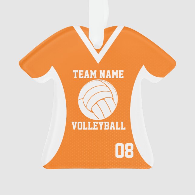 Ornamento Voleibol Sports Jersey Orange com foto (Frente)