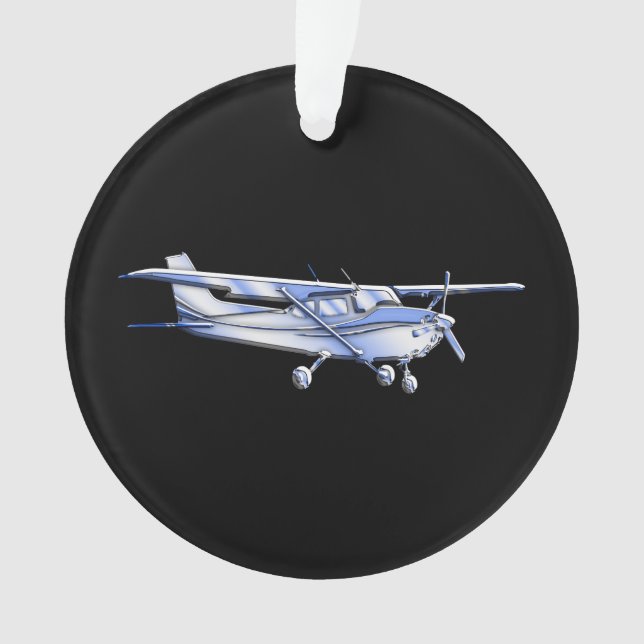 Ornamento Vôo clássico da silhueta de Cessna dos aviões no (Frente)