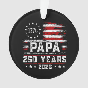 Ornamento Vovô Americano Bandeira dos EUA 250 Anos 4 de Julh