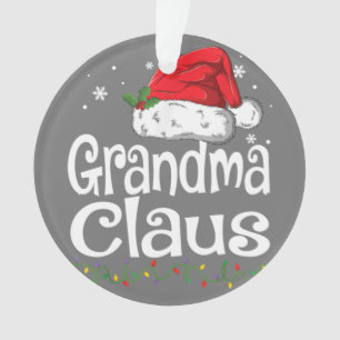 Ornamento Vovó Claus Mostra Matchi Da Família Pajama Natal