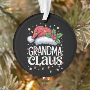 Ornamento Vovó Natal Luzes de Natal Família de Pijama Igual