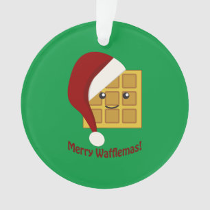 Ornamento Wafflemas de Natal da feliz
