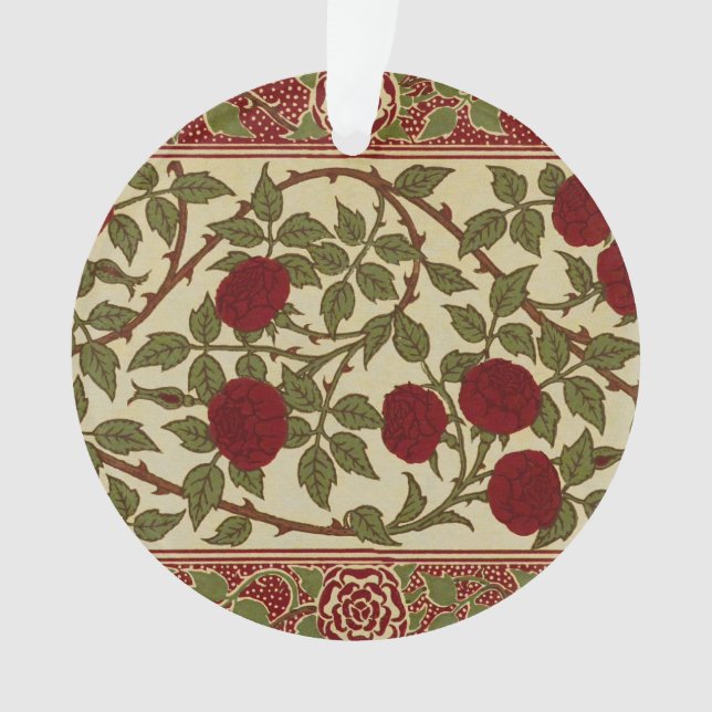 Ornamento Walter Crane Red Roses with Thorned Stems (Frente)