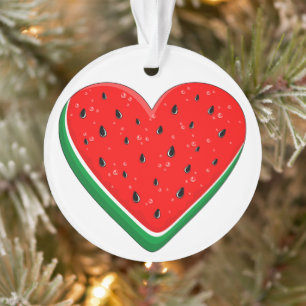 Ornamento Watermelon Heart Dia de os namorados Palestina Liv