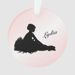 Ornamento Weary Ballerina Personalizada com Nome Rosa