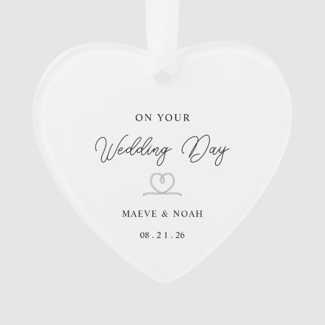 Ornamento Wedding Gift Just Married Keepsake Ornament (Frente)