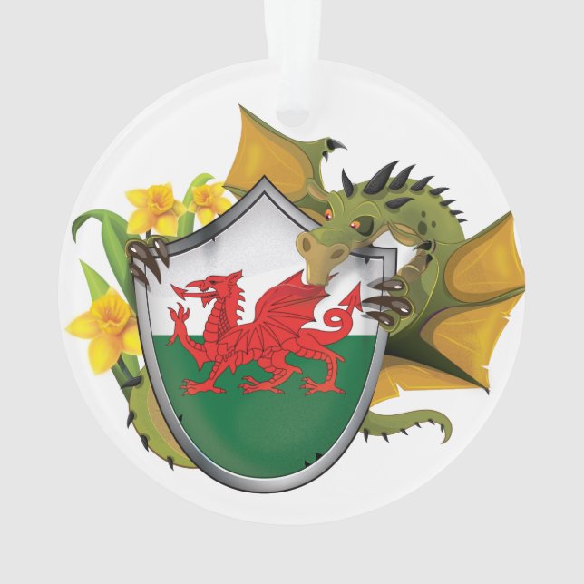Ornamento Welsh Dragon Flag (Verso)
