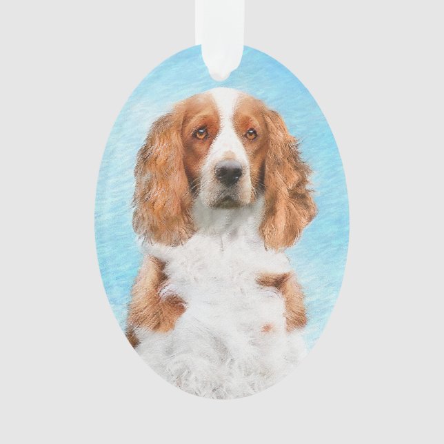 Ornamento Welsh Springer Spaniel Painting - Arte Original De (Frente)