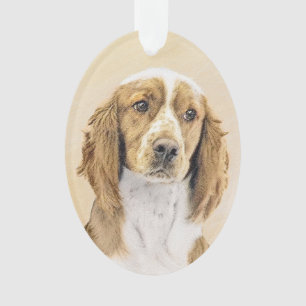 Ornamento Welsh Springer Spaniel Painting - Arte Original De