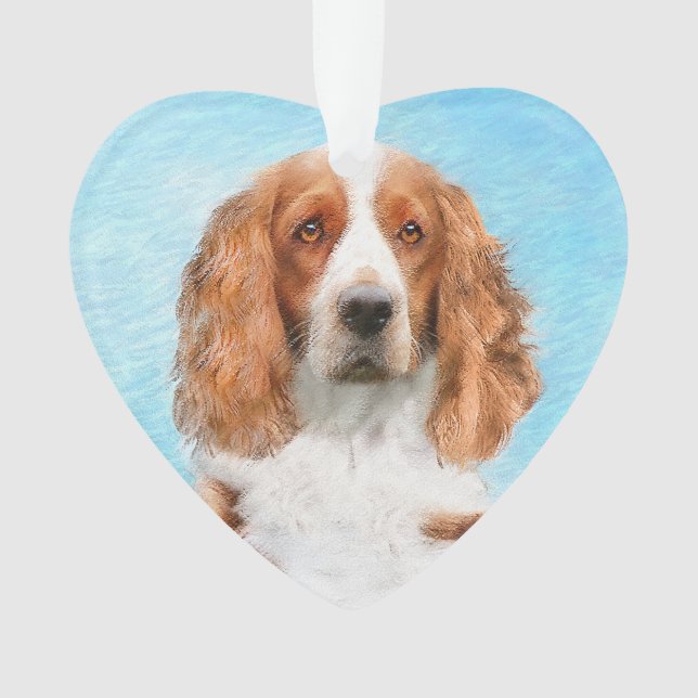 Ornamento Welsh Springer Spaniel Painting - Arte Original De (Frente)