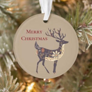 Ornamento Whimsical Brown Deer Christmas