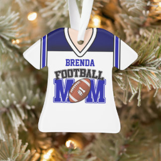 Ornamento White/Blue Football Mãe Jersey