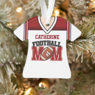 Ornamento White/Red Football Mãe Jersey