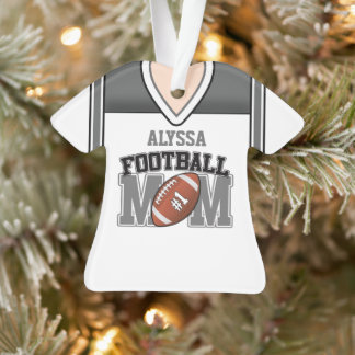 Ornamento White/Silver/Black Football Mãe