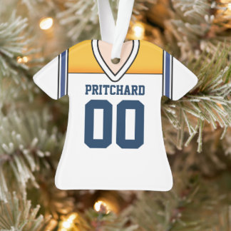 Ornamento White/Yellow/Blue Futebol Jersey