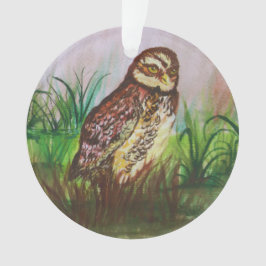 Ornamento Wild Owl in nature watercolor art