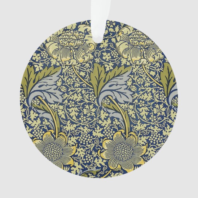 Ornamento William Morris Kennet Floral Wallpaper Azul (Frente)